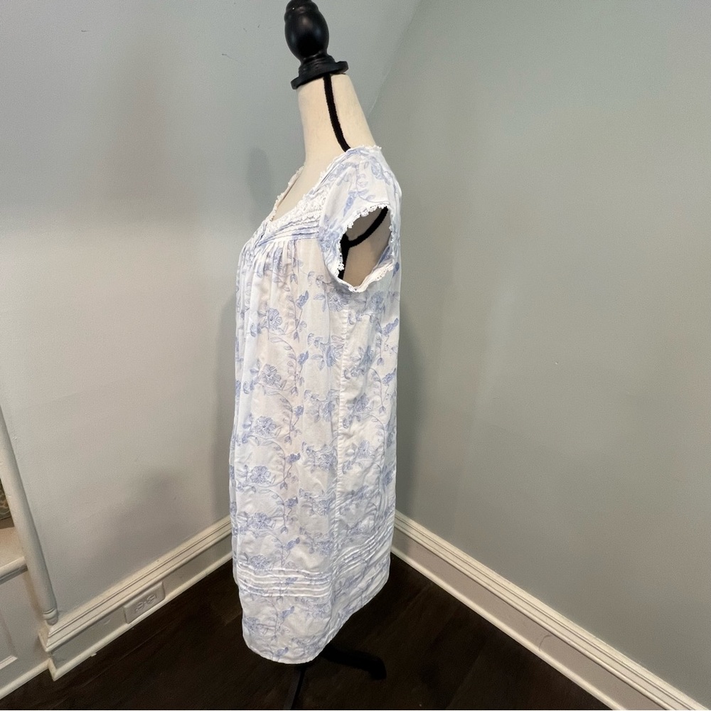 Eileen West White Cotton Embroidered Cap Sleeve Ballet Gown S - Picture 2 of 9